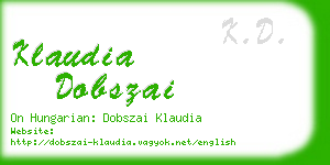 klaudia dobszai business card